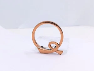 Vintage Solid Copper Signed Renoir Circle Round Brooch Pin U404 - Picture 1 of 8
