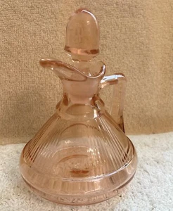 Vintage Heisey Glass Flamingo Pink Pleat & Panel Cruet with Stopper - Picture 1 of 9