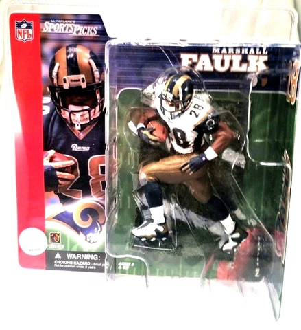 St. Louis Rams Marshall Faulk (White Clean Jersey) Mcfarlane NFL Series 2 Figure Cover