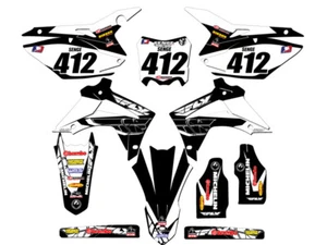 2014-2017 CRF 250 R 13 FLY Black Senge Graphics Kit Compatible with Honda - Picture 1 of 10