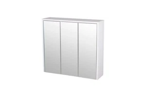 Spiegelschrank mit 3 Türen, ca. 65 x 60 x 17 cm - Weiß - Bild 1 von 12
