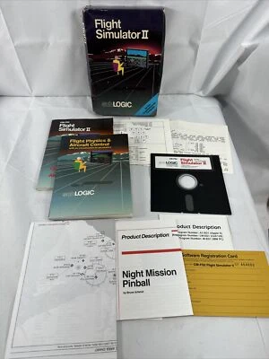 Flight Simulator II (Commodore 64, 1983) Vtg Game in Box Floppy - Image 1 of 4