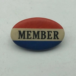 Red White Blue MEMBER Pinback Button Pin Badge Unsure Vintage Antique Patriotic - Picture 1 of 12