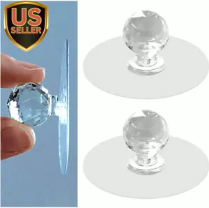 Clear Cabinet Drawer Knobs, Diamond Crystal Shaped Pulls Handles for Wardrobe... - Picture 1 of 1