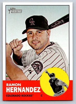 2012 Topps Heritage #326 Ramon Hernandez Colorado Rockies - Image 1 of 2