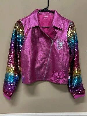 Nickelodeon JoJo Siwa розовый блестками куртка с бантом и единорог нашивка девочек размер XL - Изображение 1 из 4