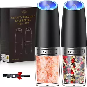 Gravity Electric Salt and Pepper Grinder Set Automatic Shakers Mill Grinder with - Picture 1 of 12