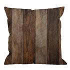 Wood Square Pillow Cushion Cover,Rustic Wood Plank Wooden Dark Floor Cotton L...
