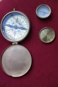 J.C. DENNIS of BISHOPSGATE Victorian brass pocket compass + Explorers compass - Picture 1 of 11