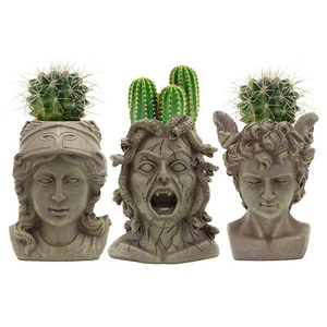 Mini Resin Medusa / Athena / Perseus Planter, 3pc Set- Darware - Picture 1 of 9
