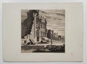Grafik Print Radierung Landschaft Architektur Figuren Pietro Franceso Priena - Picture 1 of 10