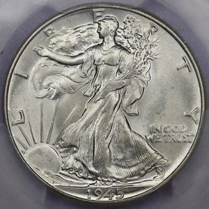 1945 50c Walking Liberty Half Dollar - PCGS MS 62 - Picture 1 of 4