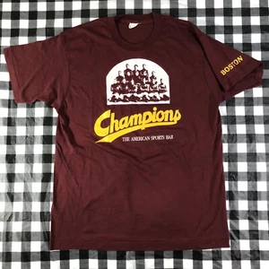 Champions Boston American Sports Bar Vintage 80’s Screen Stars T shirt Burgundy - Picture 1 of 6