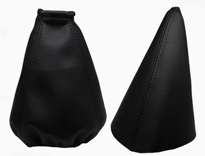 DAEWOO NEXIA (1996-2001) Cuffia Leva Cambio e Freno Pelle - Cuciture Nero - Picture 1 of 1