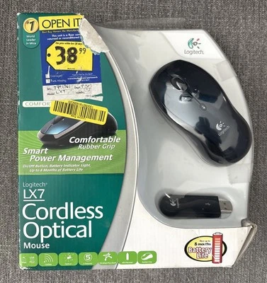 Logitech LX7 Cordless Wireless 5 Button Optical Mouse New in the Box - Image 1 of 3