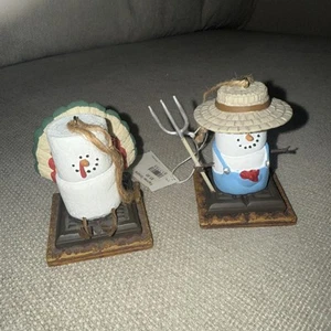 2 Original S'mores Ornament Marshmallow Midwest Cannon Falls Farmer / Turkey - Picture 1 of 4