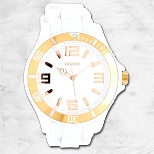 Oozoo Reloj De Pulsera Unisex Serie Vintage Analógico Silicona Blanco UOC4161A - Imagen 1 de 3