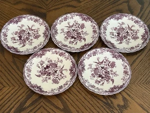 Crown Ducal Old Hall Ware Bristol Mulberry 5 Dessertteller 6 3/4" - Bild 1 von 13
