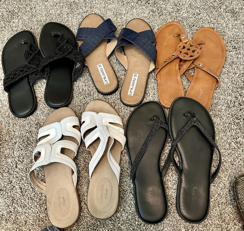 CLARKS Sandali estivi Clark’s donna taglia 10 infradito infradito lotto di 5 paia