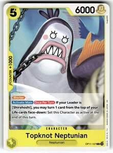 One Piece A Fist of Divine Speed Card OP11-107 Topknot Neptunian - Picture 1 of 4