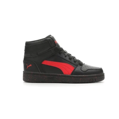 Zapatillas informales PUMA Rebote Layup Elevadas con cordones para jóvenes niños negras y rojas Foto 1 de 4