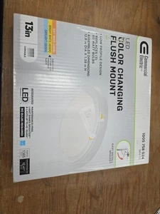 Commercial Electric 13 in. White LED Color Changing Flush Mount 1365 Lumens - Picture 1 of 2