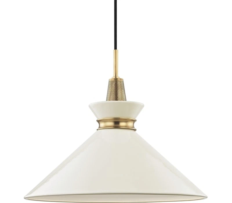 Mitzi H251701L-AGB/CR Kiki Pendant, 1-Light, Aged Brass / Cream - Image 1 of 1