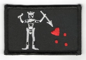 Toppe Toppa PATCH PIRATA EDWARD TEACH Bandiera banderina ricamata termoadesivo - Bild 1 von 1
