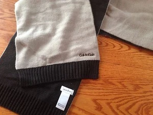 Calvin Klein STRICKSCHAL 64"x 10" wendbar zweifarbig Strickdesign - Bild 1 von 4