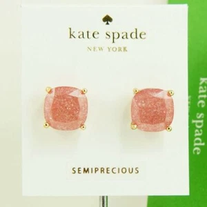NWT Kate Spade Semiprecious square studs earring $38 Coral Red - Picture 1 of 4