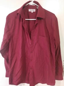 Camisa Para Hombre Porta Rossa Aguja Única Sastrería Borgoña 15 1/2 Botones Cuello - Imagen 1 de 4