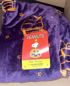 Peanuts Snoopy Purple Orange Pet Throw Blanket 50” X 70” Berkshire NEW - Picture 1 of 1
