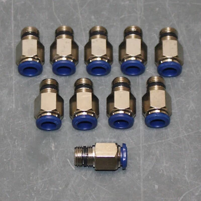 (10) Aignep Male Tubing Fittings 88000-06-04, 3/8" Tube x 1/4" NPT Pipe, Brass - Image 1 of 4