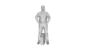 Printle QR Homme 993S--Man Standing with Jerrycan Figure for Dioramas Train Sets - Picture 1 of 11