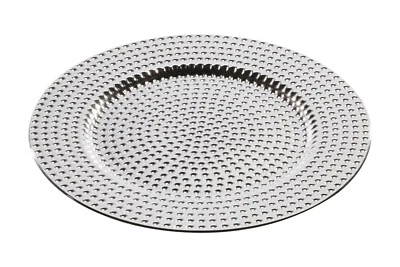 Platzteller Teller ø 33cm Silber lackiert  Dekoteller Event Hammerschlag - Bild 1 von 2