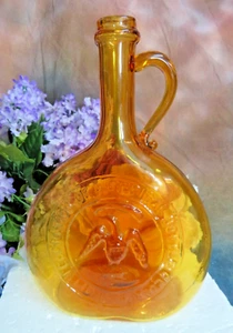 The Federation of Historic Bottle Clubs BOTTLE amber EMBOSSED applied HANDLE 9" - Picture 1 of 8