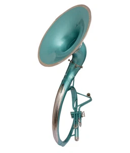 Bb Flat Green Sousaphone Tuba  With Gig Bag+Mouthpiece Bb Big Bell 22" - Picture 1 of 10