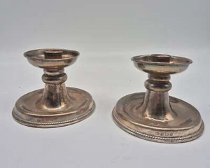 Srebro szterlingowe 925 Dwa świeczniki Brytyjska kuźnia mistrzowska 570g - Zdjęcie 1 z 9