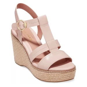 COLE HAAN Women's Cloudfeel All Day Espadrille Wedge Sandals Peach Whip Pink 9B - Picture 1 of 6