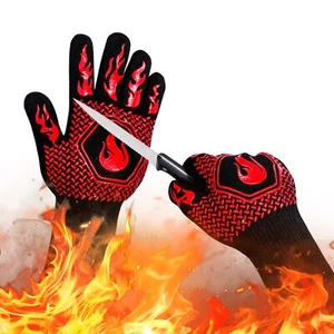 BBQ Fireproof Gloves Grill Cut-Resistant Gloves 1472°F Heat Resistant Gloves ... - Picture 1 of 7