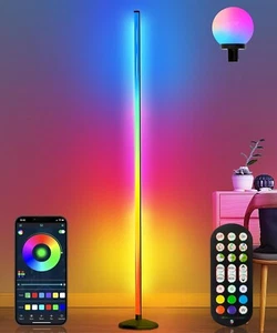 Stehlampe LED RGB Lichtsäule Ecklampe Dimmbar mit Fernbedienung und App B1070 - Bild 1 von 7