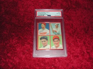 1935 Goudey #1F 4 in 1 HOF Cubs Grimes, Klein, Cuyler, English PSA 4 - Picture 1 of 2