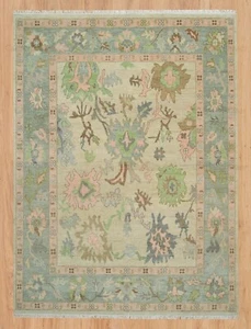 Sand Neutral Oushak Area Rug | Knotted Rug | Living Room Rugs | Turkish Rugs 36 - Picture 1 of 10