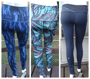 Lululemon 6 tight 7/8 full Leggings UNDER WUNDER High Rise palm/blue - Picture 1 of 35