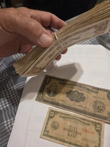 Set Of About 40 Philippines-japanese Occ Money +series Of 1949 1 Peso And 20 Cen - Picture 1 of 6