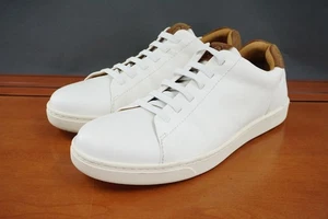 Born Shoes Mens 10 White Leather Casual Low Top Sneakers Handcrafted Footwear - Picture 1 of 10