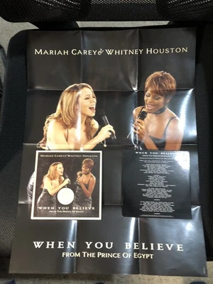 Mariah Carey & Whitney Houston When You Believe Limited Edition CD Single Poster - Image 1 of 4