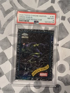 2025 Topps Chrome Marvel Green Goblin Spider Web Refractor #/399 PSA 8 - Bild 1 von 1
