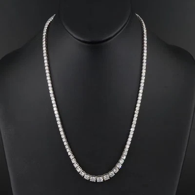 Collar Tenis Platino 25.71 CTW Diamante Graduado VVS1-VVS2 Grado D-E Foto 1 de 4