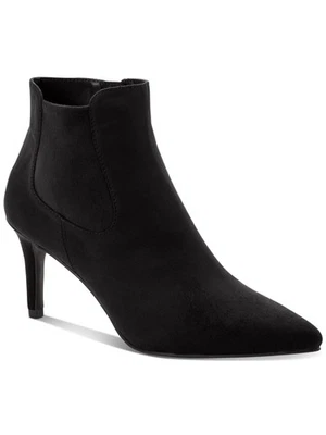 ALFANI Womens Black Stretch Jacklynne Pointed Toe Stiletto Leather Booties 11 M - Image 1 of 4